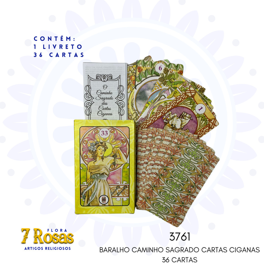 BARALHO CAMINHO SAGRADO CARTAS CIGANAS 36 CARTAS