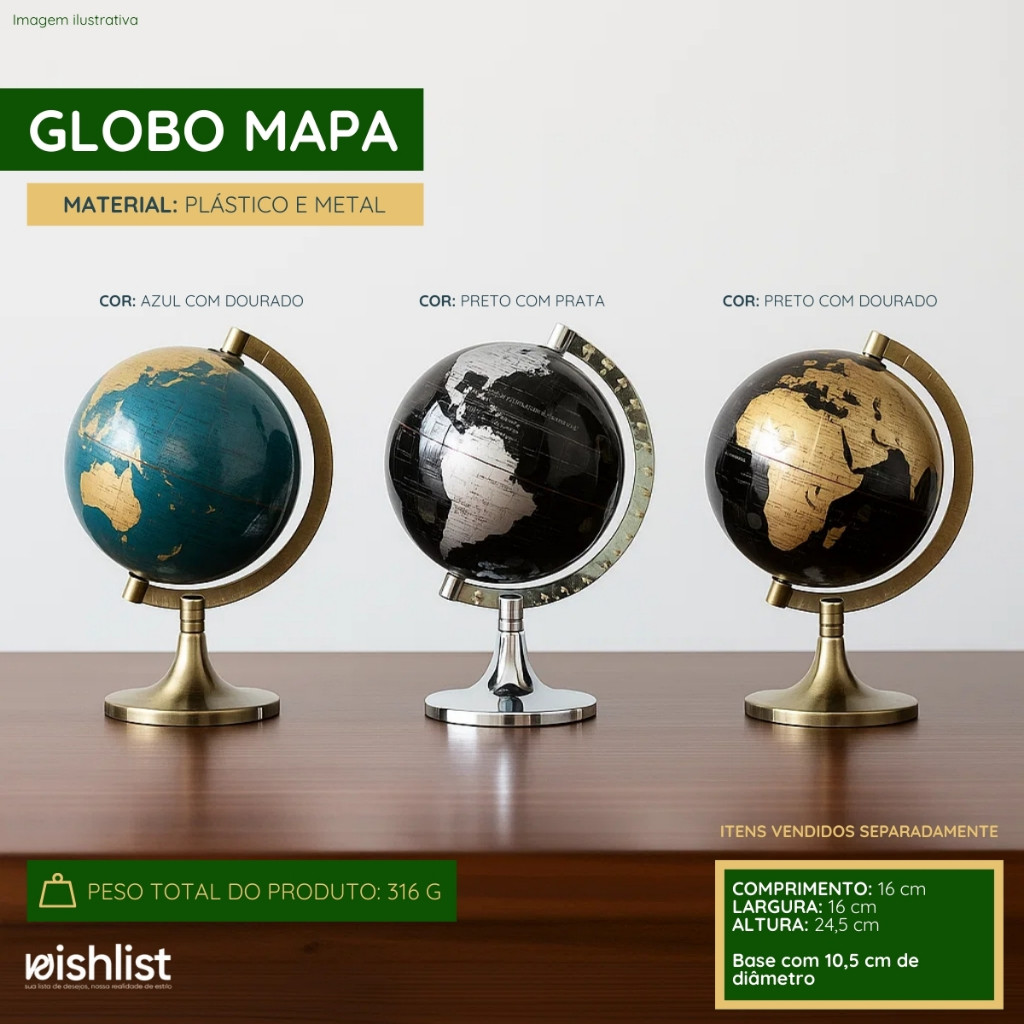 Globo Mapa Decorativo Base Giratória Design Moderno Detalhado Plástico Metal Escritório em Oferta na Shopee