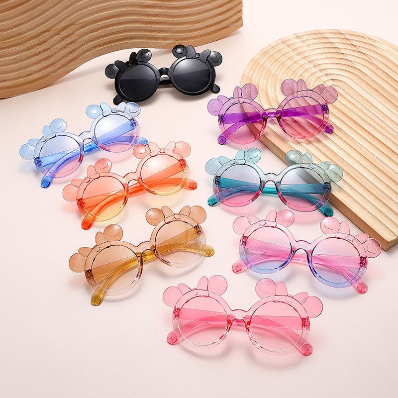 Óculos De Sol Infantis Transparentes Super Fofos Proteção Solar Com Arco Da Moda Para Meninos E Meninas