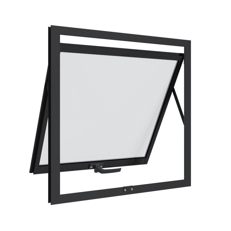 Janela Maxim-Ar em Alumínio 60x60 cm 1 Folha Preta Alumifit Sasazaki