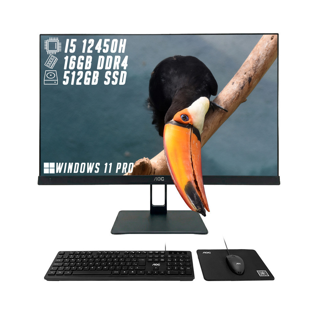 PC AOC All In One Intel Core I5 12ª Geração 16GB RAM DDR4 SSD 512GB Display 27 P