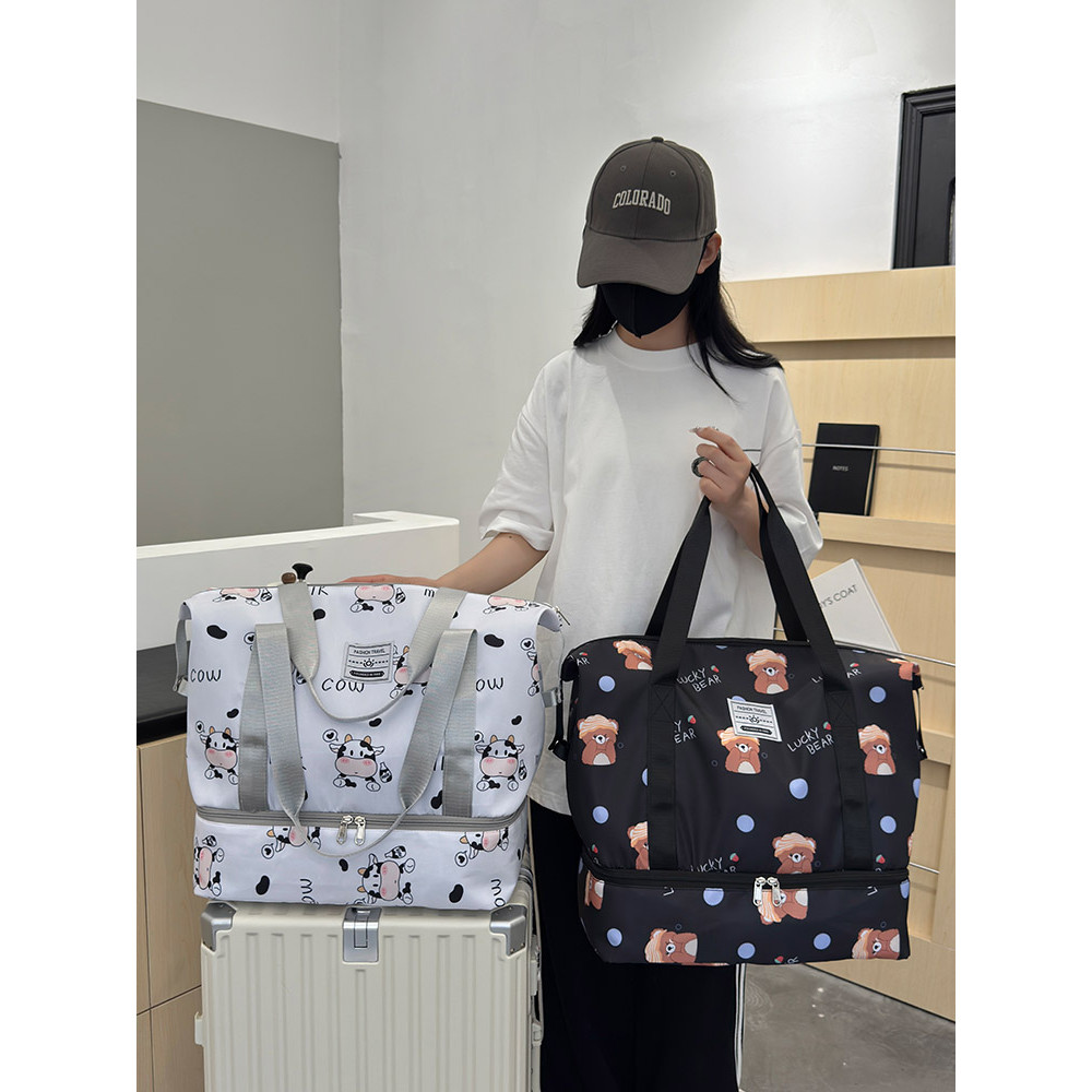 Nova grande capacidade portátil saco de viagem feminino saco de bagagem masculino negócios viagem saco de viagem esporte