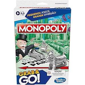 Hasbro Gaming Monopoly Grab and Go, jogo de tabuleiro