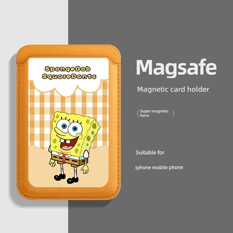carteira magsafe Bob Esponja Calça Quadrada Adequado para Apple Novo Estilo Supo