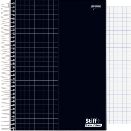 Caderno Quadriculado 1x1 Cm 96 Folhas Preto Jandaia