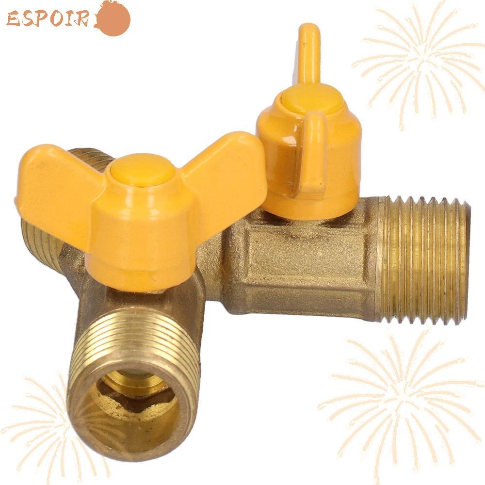 Válvula De Gás De 3 Vias ESPOIR , Esfera Latão Com Controle De Interruptor Duplo , Saída Dividida Em Forma De Y G1/2 Ros