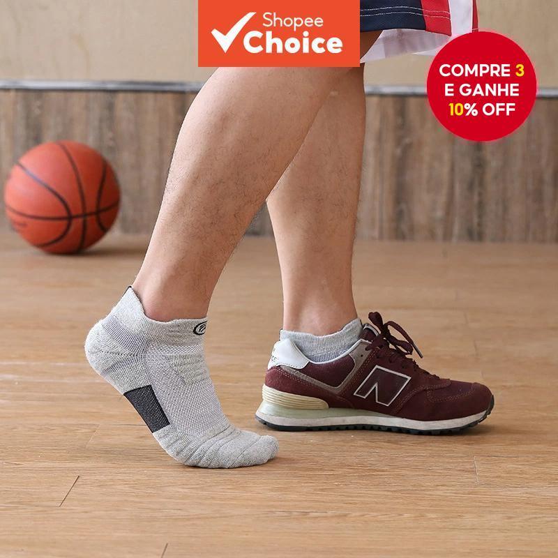 Novas Meias de Basquete Profissionais para Homens - Meias Curtas Esportivas Respiráveis com Almofada de Toalha Grossa e