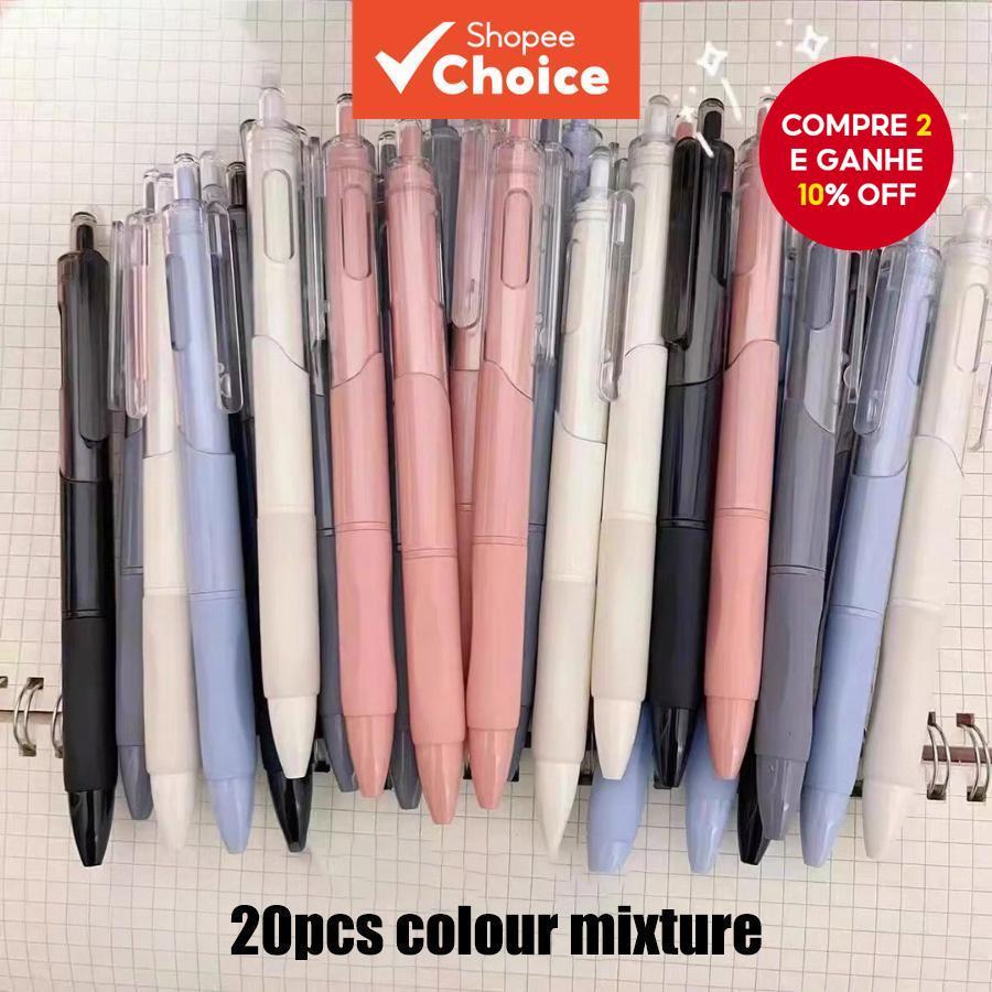 Canetas Esferográficas De Tinta Preta 0.5 Mm 20 Unidades De Caneta De Gel Macia Com Escrita Suave , Adequada Para Estuda