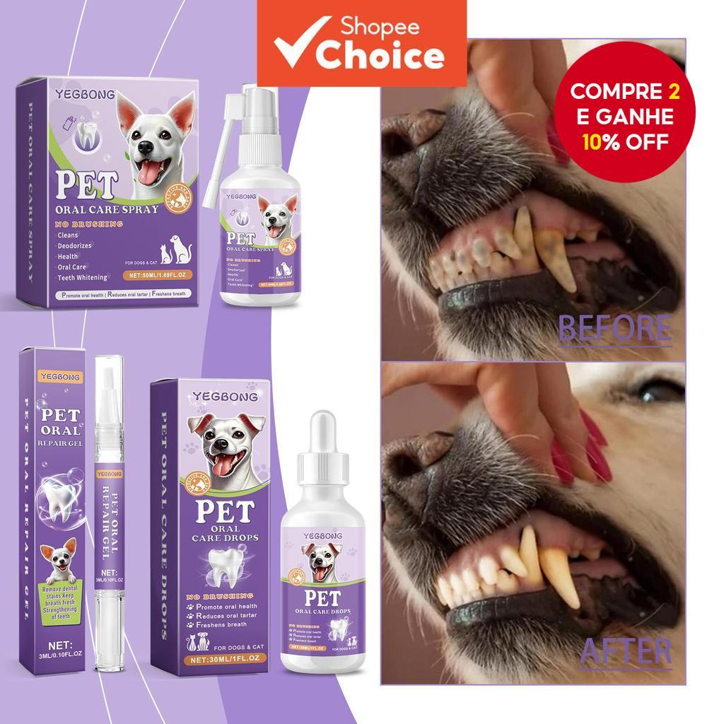  Pets Oral Care Spray Tartar Plaque Removedor de Mau Hálito Eliminador de Mau Hálito Respiração Fresca Gato Cachorro