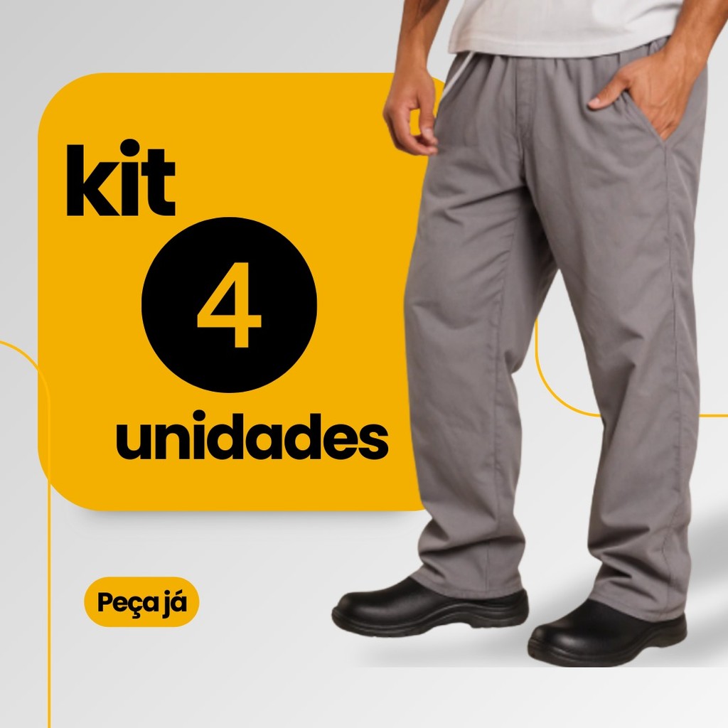 Kit com 4 Calças de Brim REFORÇADA uniforme operacional