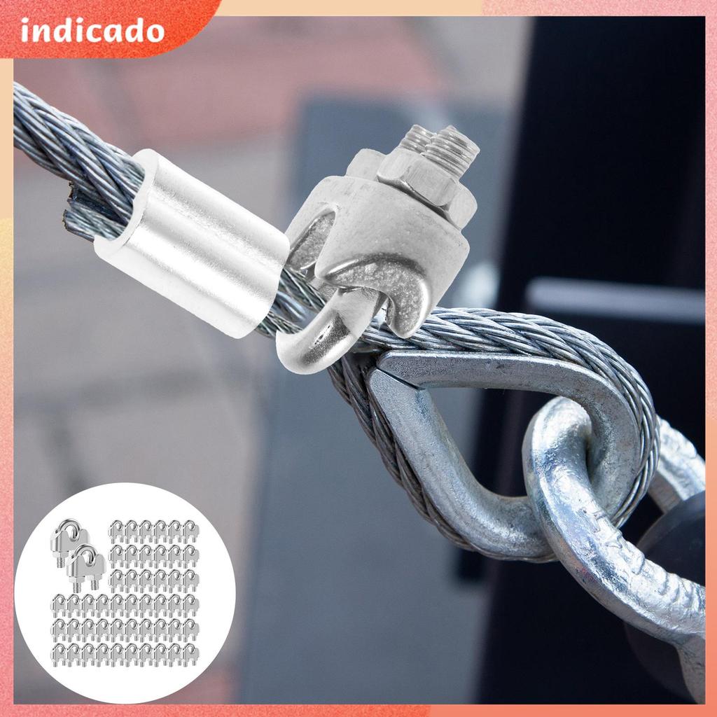 50 Pçs M3 Fio Corda Sela Prendedor De Aço Inoxidável Cabo Braçadeira Para Varal Sistema Esgrima Pendurado Banner Shopbc4