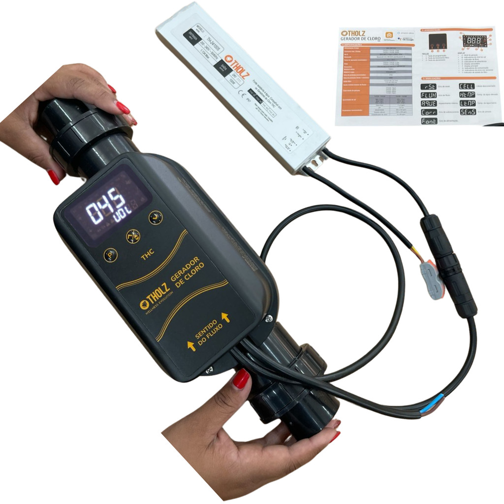Gerador De Cloro Para Piscinas Tholz Até 45.000lts 270W - THC45