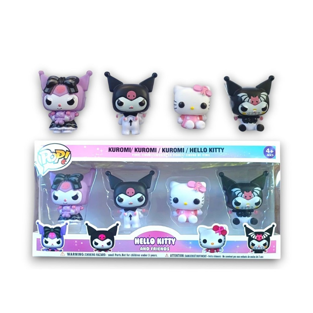 Coleção 4 Bonecos Tipo Funko Pop Figura Hello Kitty e amigos para Crianças
