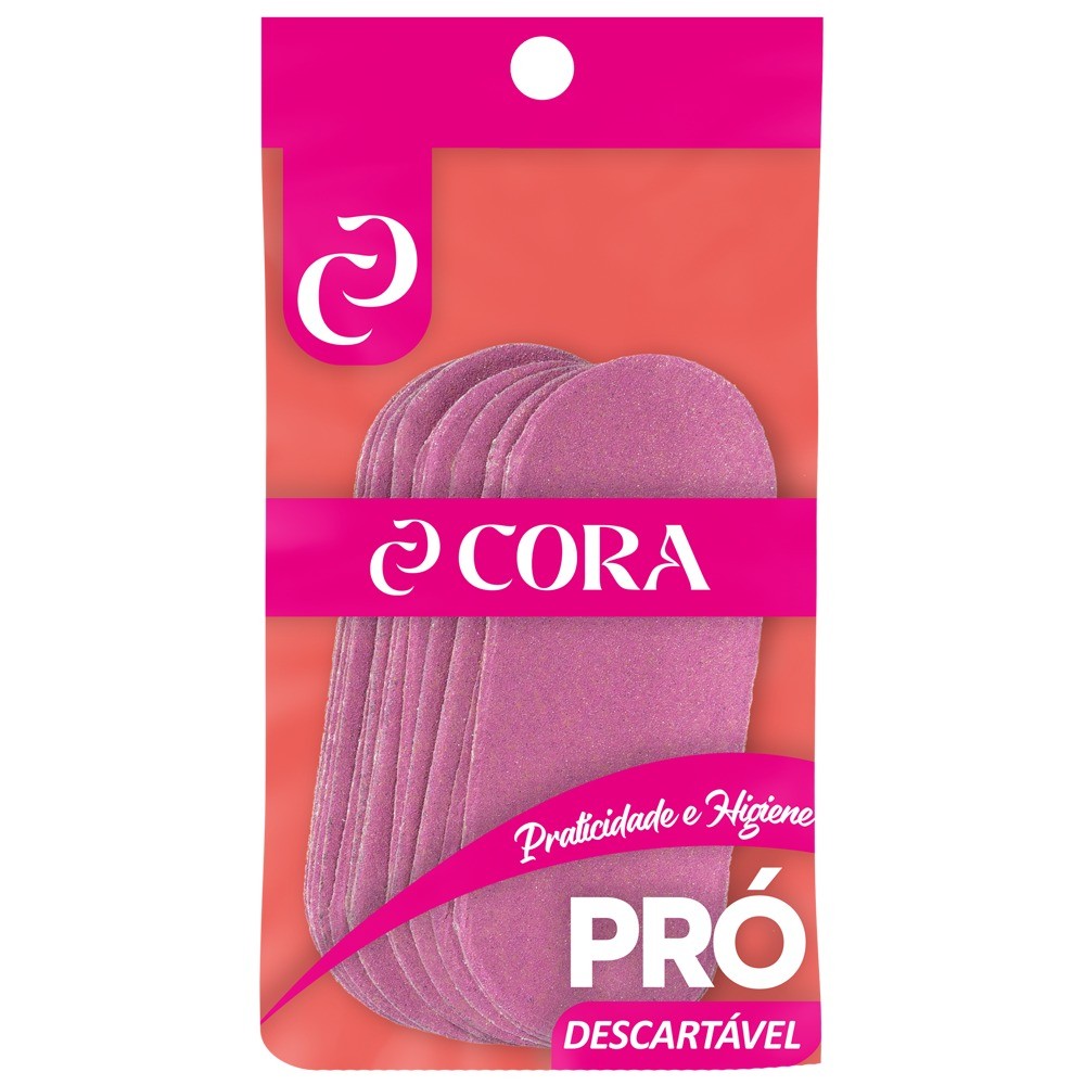 Descartável Cora Lixa de Pés Refil Power Pink c/12un nº4