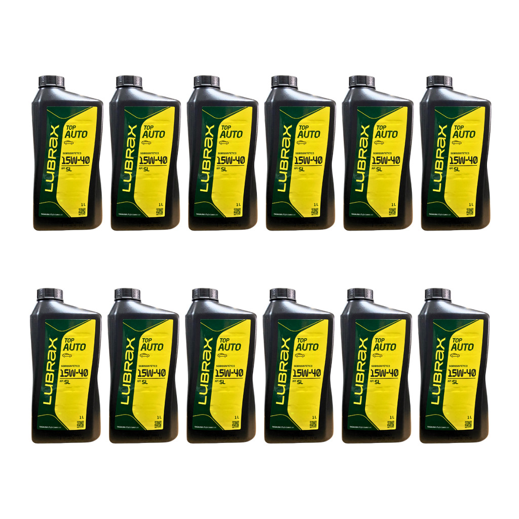 Kit 12 Litros Oleo Lubrax TopAut 15W40 API SL Semissintético