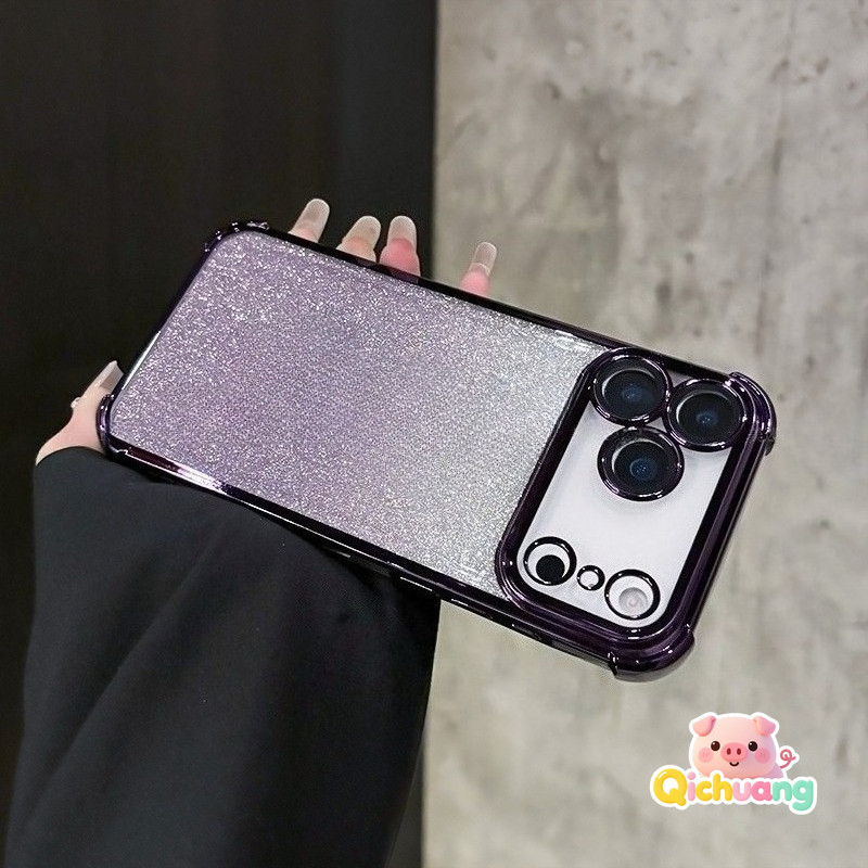 Capa De Telefone Transparente Com Glitter Para Redmi Note 14 Pro Plus 14S 13 12 4G Luxuosa Revestida Moldura Bling Brilh