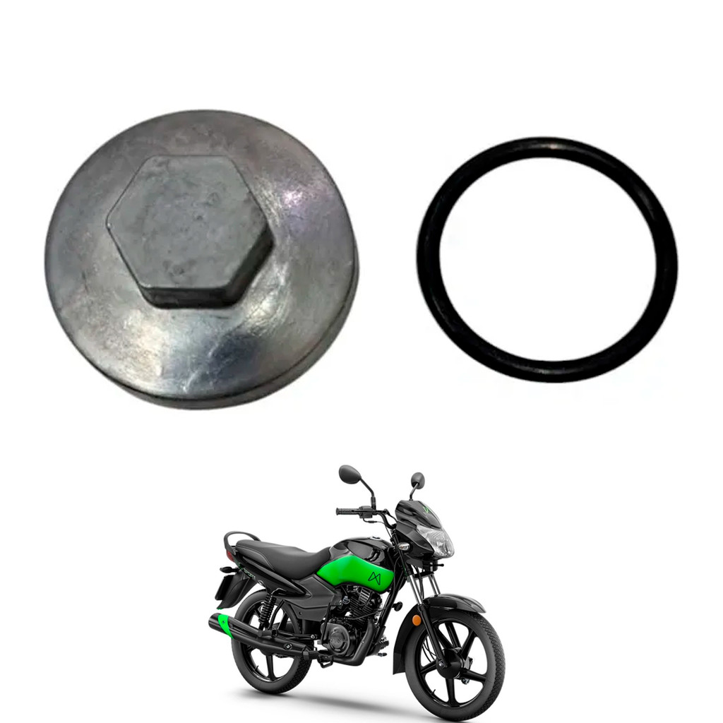 Tampa Bujão Dreno Óleo Mottu Sport Tvs 110 2023 A 2025 Oring
