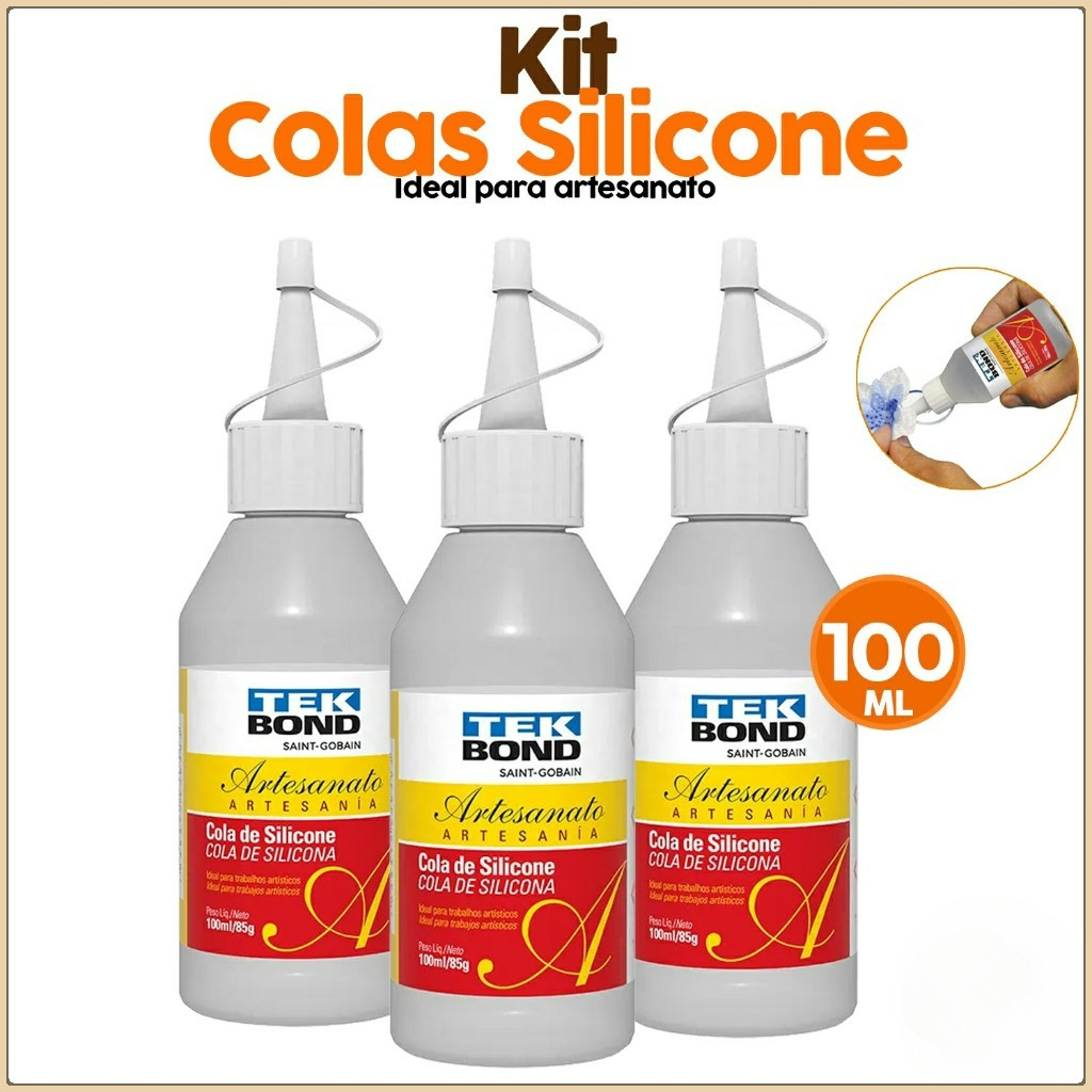 Kit Cola Líquida De Silicone Para Artesanato Tek Bond 100ML 85G