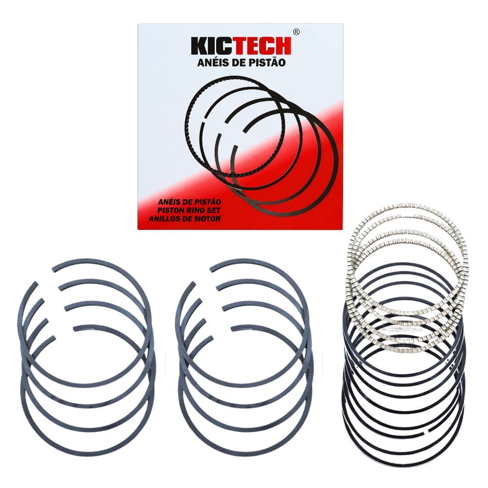 Jogo de Anéis Pistão 050 CELTA CORSA SEDAN WIND 1.0 8V MOTOR SOHC - KICTECH ANGM30100050