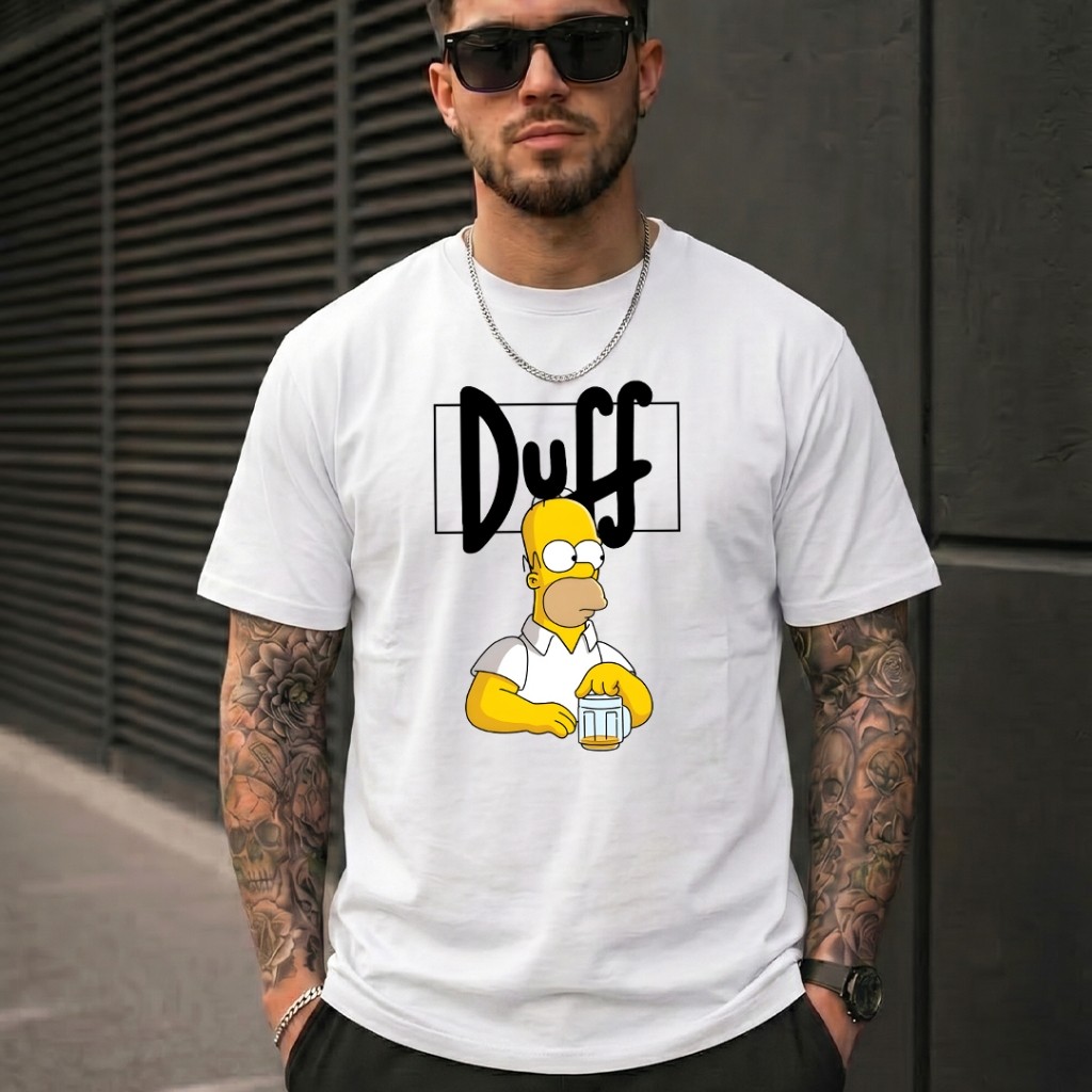 Camiseta Unissex StreetWear 100% Algodão Homer Simpsons Beer Duff