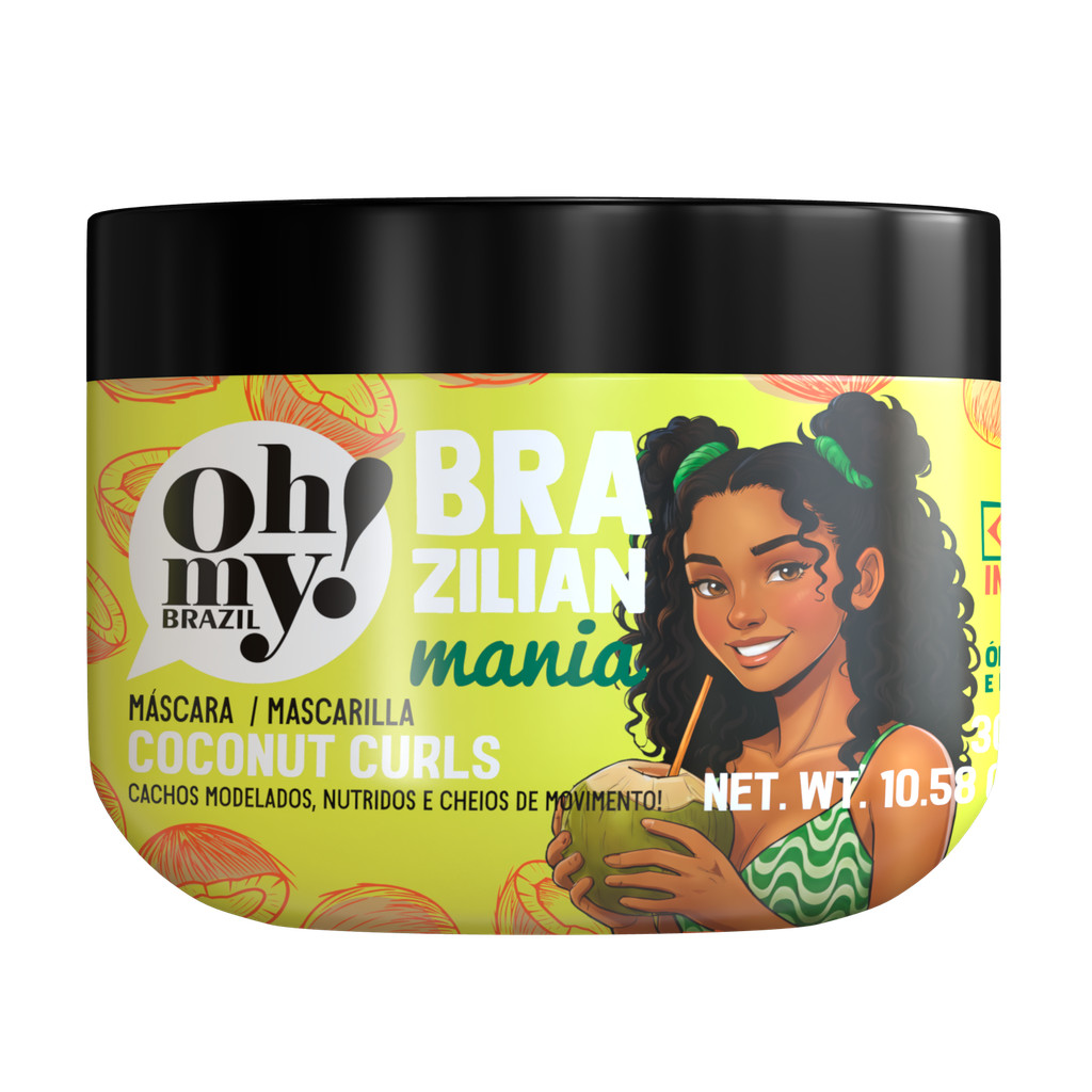 Máscara Coconut Curls Brazilian Mania 300g Oh My | Pra cabelos cacheados