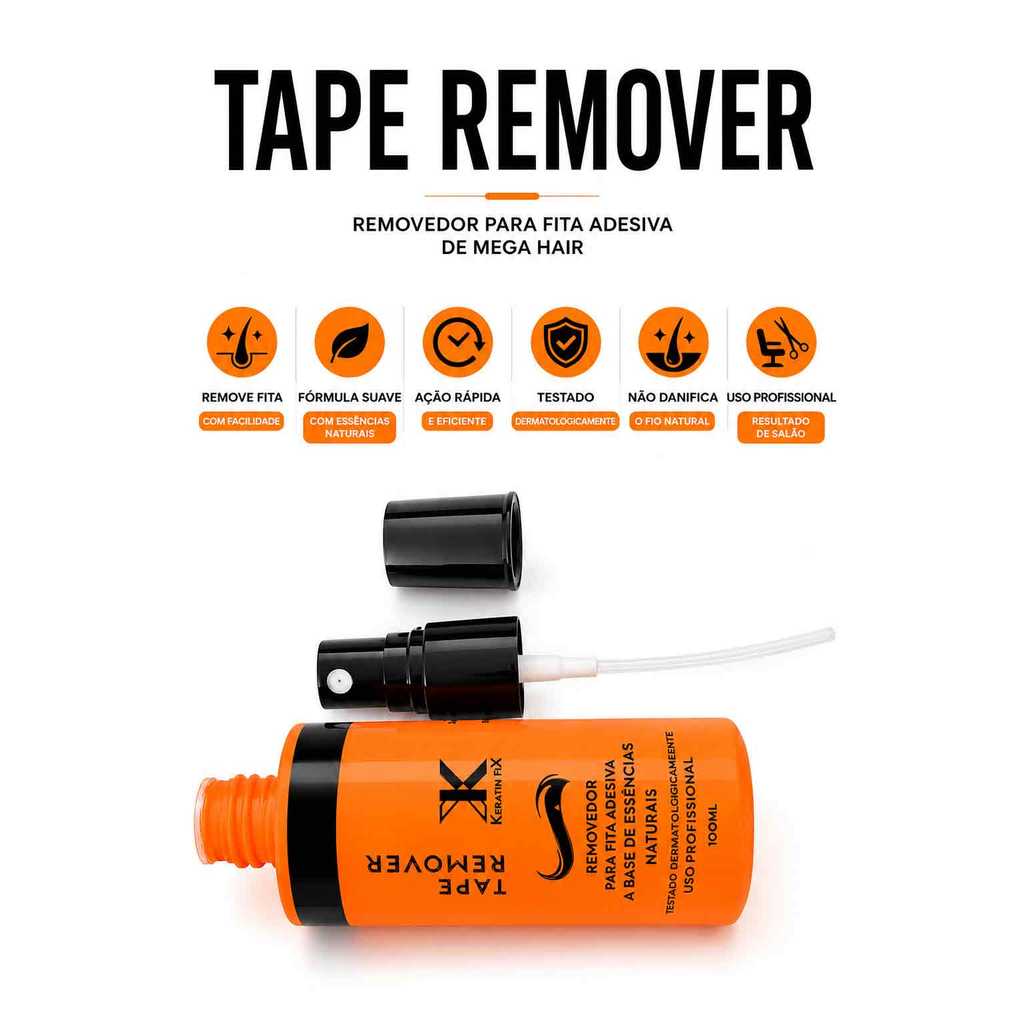 Removedor Para Fita Adesiva Mega Hair Keratin Fix 100ml Profissional Removedor de Cola