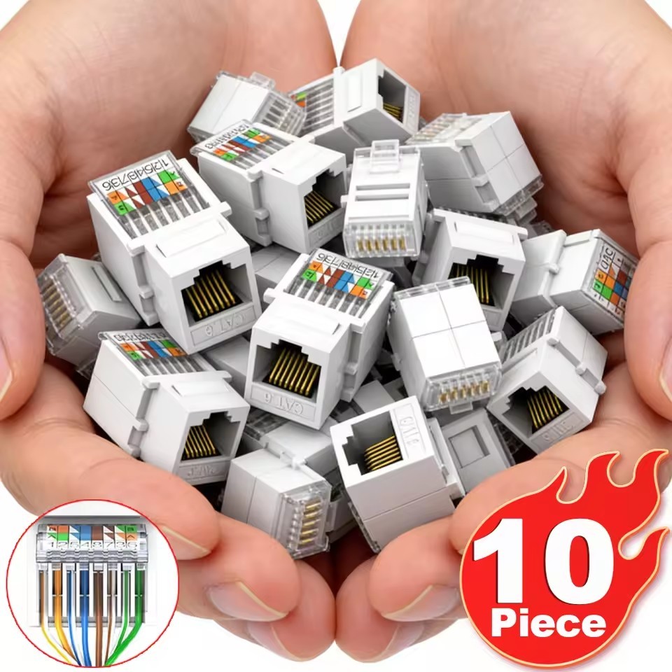 3-10pcs Transmissão De Sinal Estável Cat5e Cat6 Jack Keystone Sem Ferramentas Para Painéis De Remendo-Módulo De Rede RJ4