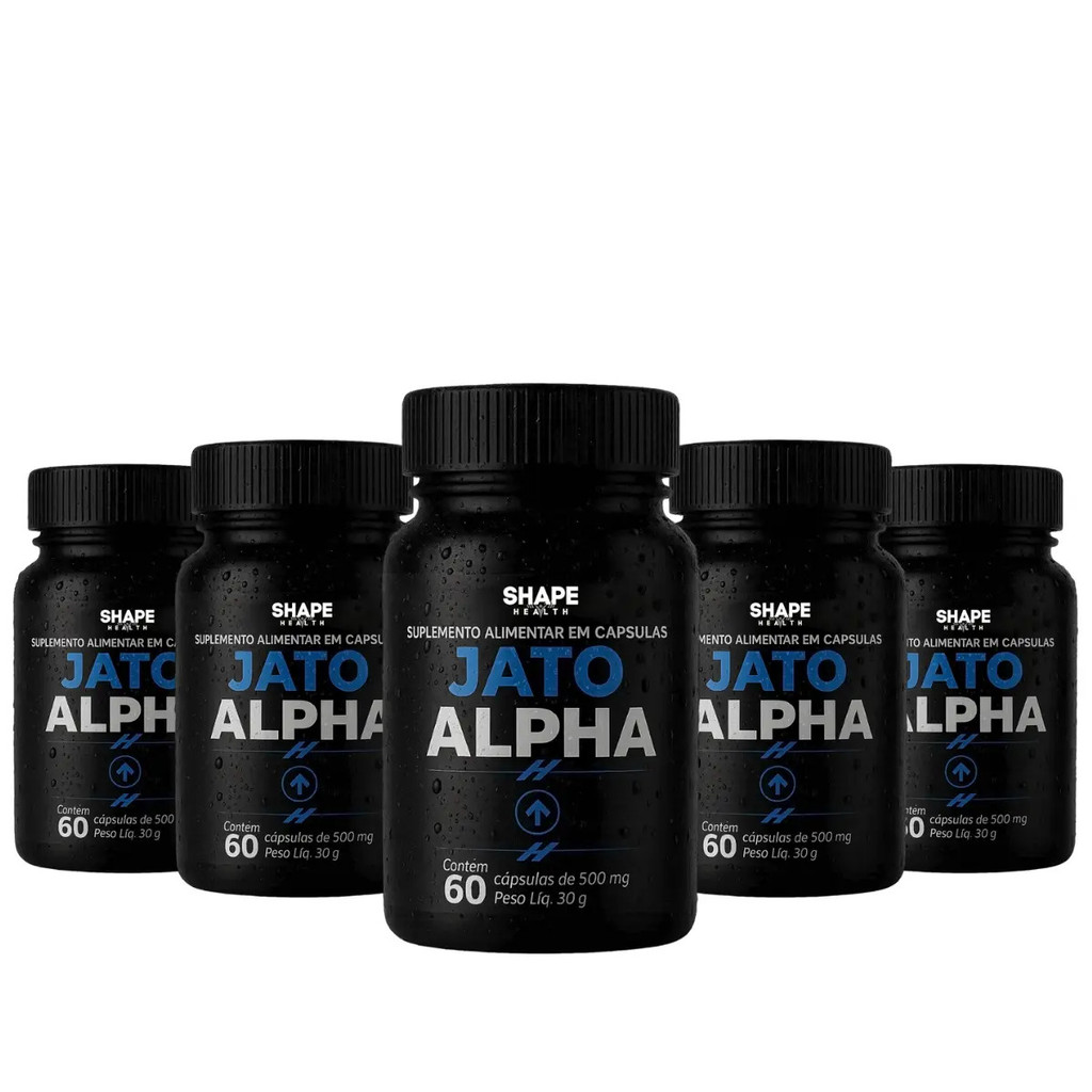Kit 5 Jato Alpha 60 Cápsulas - Suplemento Saúde Do Homem Marca Shapehealth Jato Alfa