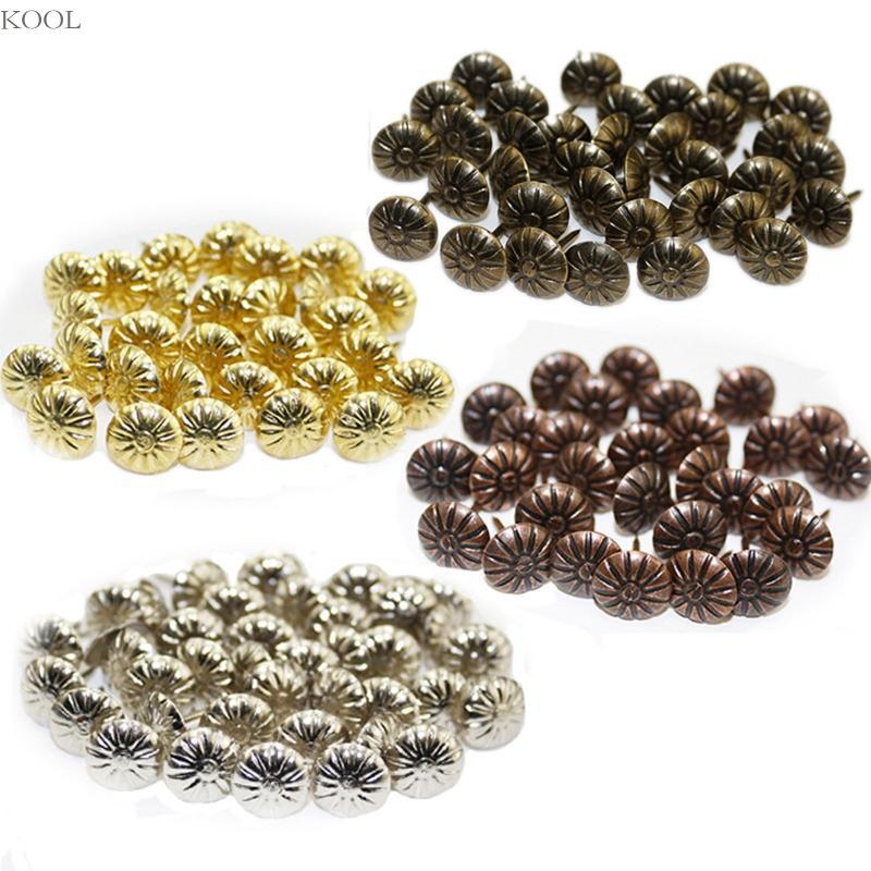 KOOL 100 Peças Tachas Decorativas Crisântemo Antigo, Móveis Estofamento, Unhas Para Sofá, Casa