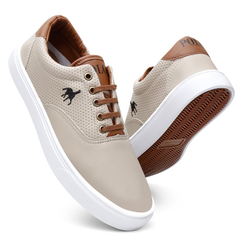 Promoção Tenis Masculino Sapatenis Polo Imperial Casual Esportivo Macio Couro Elegante Promoção Confortável Envio Rápido