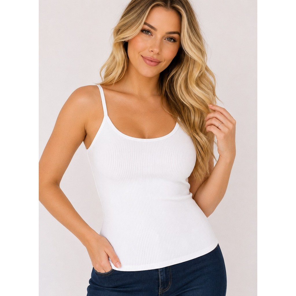 blusa feminina canelada alça regata alcinha elastano perfeita lançamento