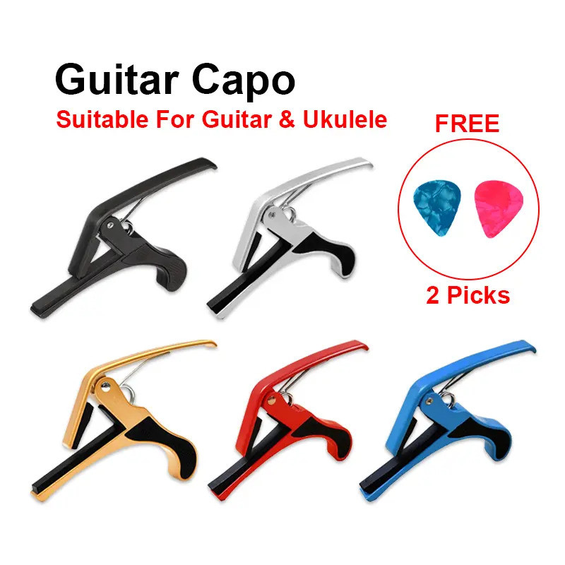 Acoustic Guitar Capo With Many Colors Includes FREE 2 Guitar Pick Accessories Set Original Suitable for Any Level of Gui