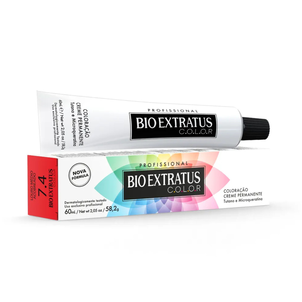 Coloração Bio Extratus 7.4 - Louro Médio Acobreado 60mL