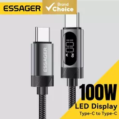Cabo de carregamento rápido Essager de alta corrente USB-A/C para C com chip E-Marker atualizado para IP/Android
