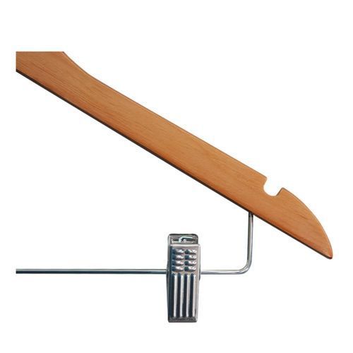 Cabide de Madeira com Presilhas - Verniz em Oferta na Shopee