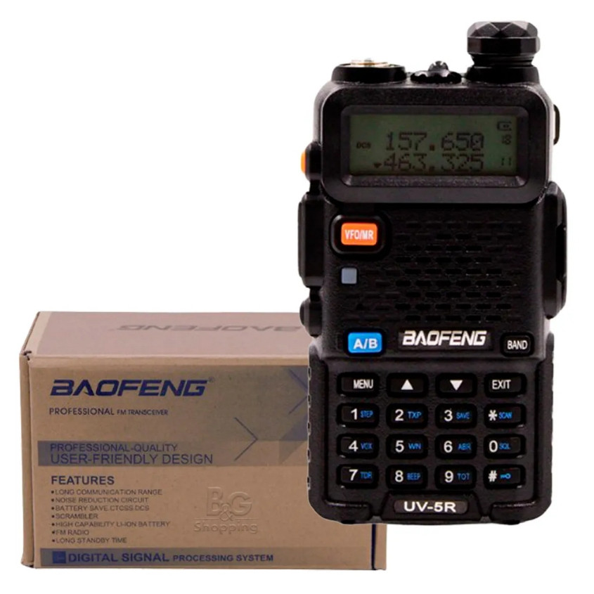 Rádio Comunicador Walk Talk Ht Baofeng Dual Band Uv5r em Oferta na Shopee