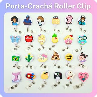 Porta-Crachá Retrátil Roller Clip Divertido em Oferta na Shopee