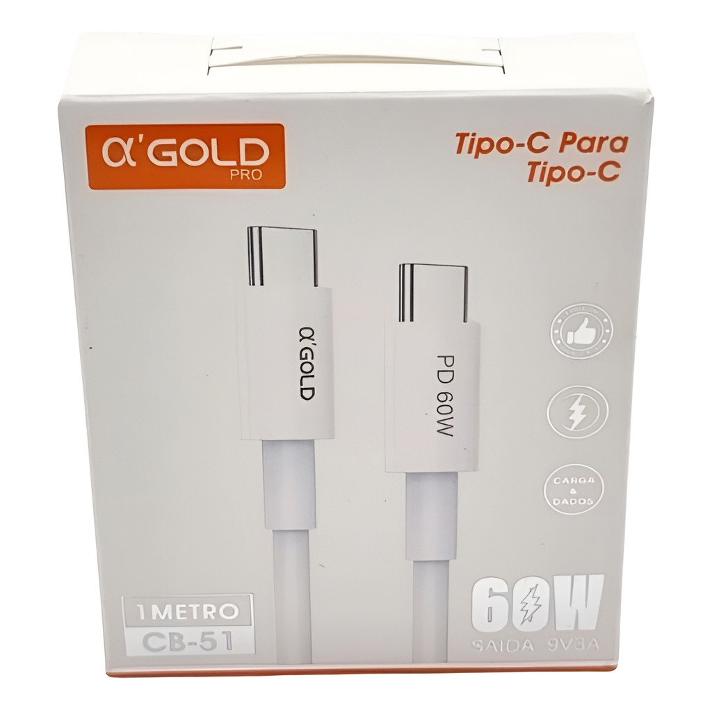 Cabo Tipo C Para Tipo C 15 Pro Cb79 A`gold Branco