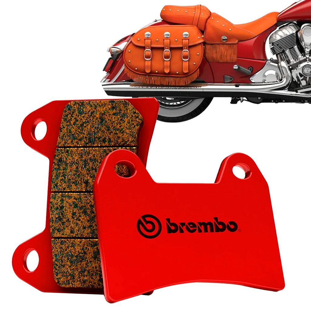 Pastilha Freio Traseira Indian Chief Vintage 2014 Sinterizada Vermelha
