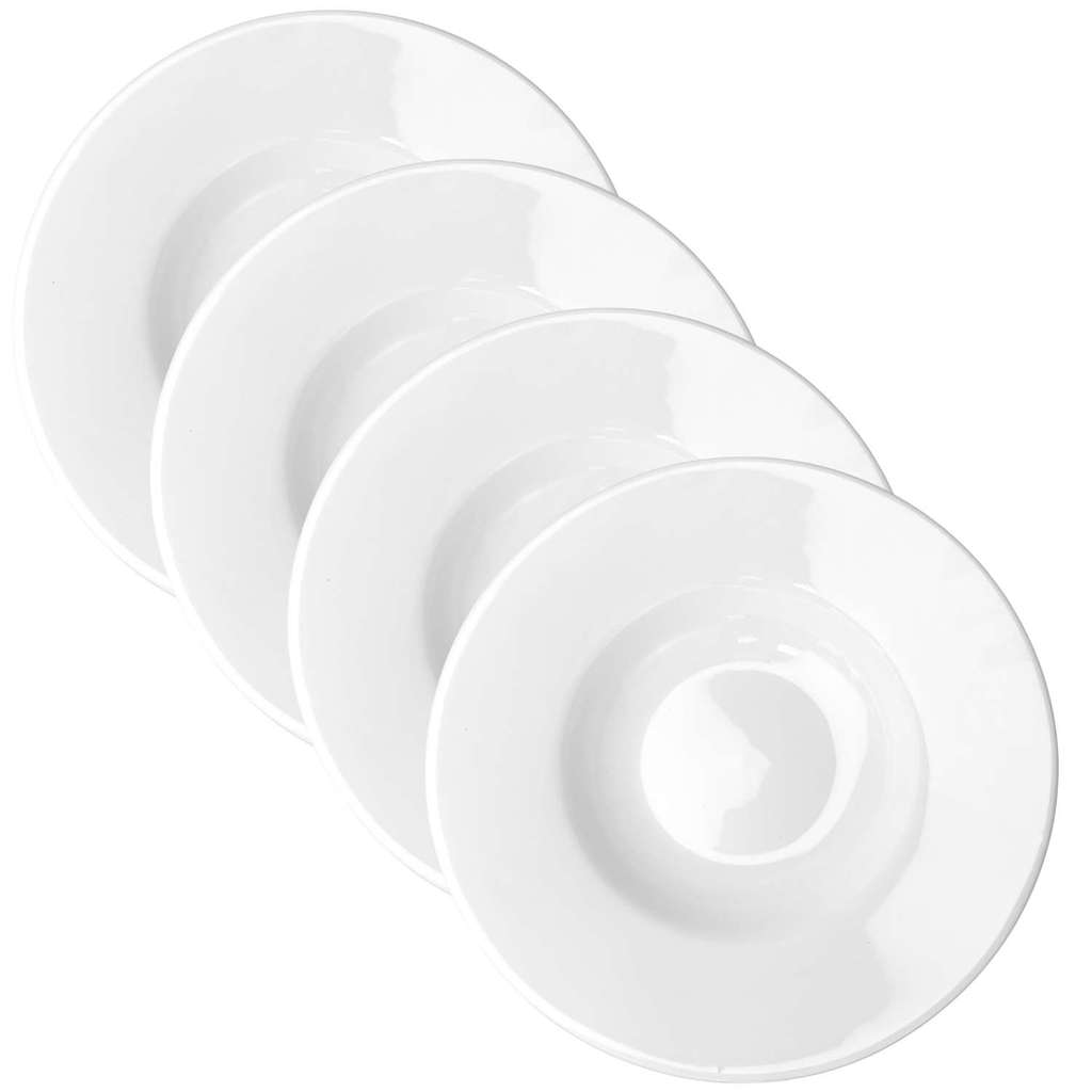 Conjunto 4 Pratos de Massa Branco Cerâmica Scalla Outlet