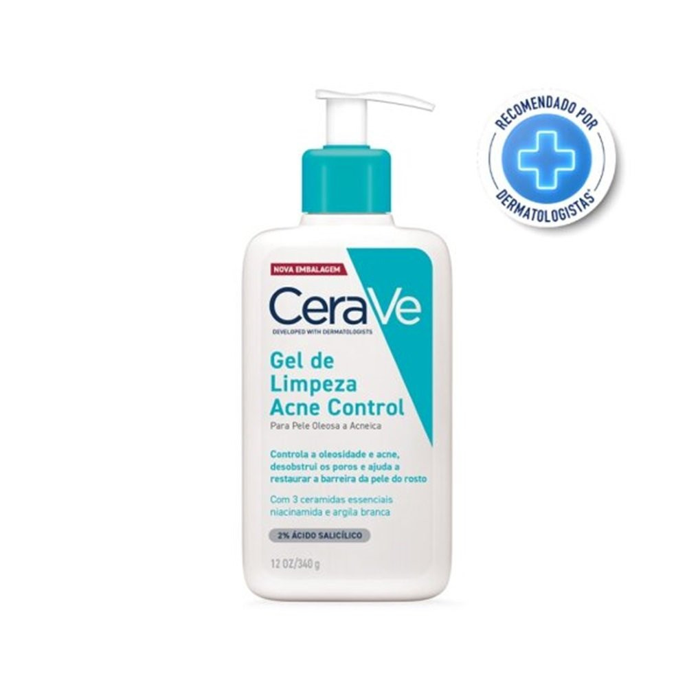 Gel De Limpeza Cerave Acne Control Pele Oleosa A Acneica 340g em Oferta na Shopee