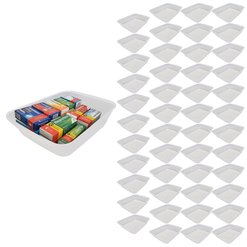 Cestinha Organizadora Plástico Resistente Cesto Farmácia Perfumaria Mercado Multiuso Kit 48pçs