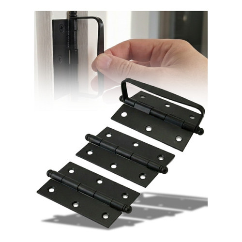 Dobradiça Camarão Kit Porta Camarão Preto Aço Alça