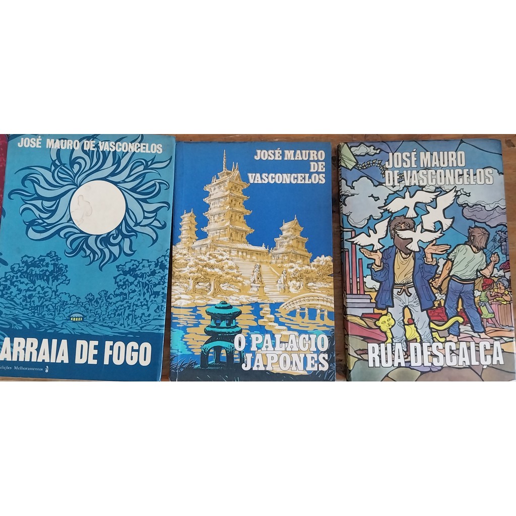 LIVRO,KIT(3), JOSÉ MAURO DE VASCONCELOS, 1. ARRAIA DE FOGO, 2. O PALÁCIO JAPONÊS, 3. RUA DESCALÇA, EDIÇÕES MELHORAMENTOS
