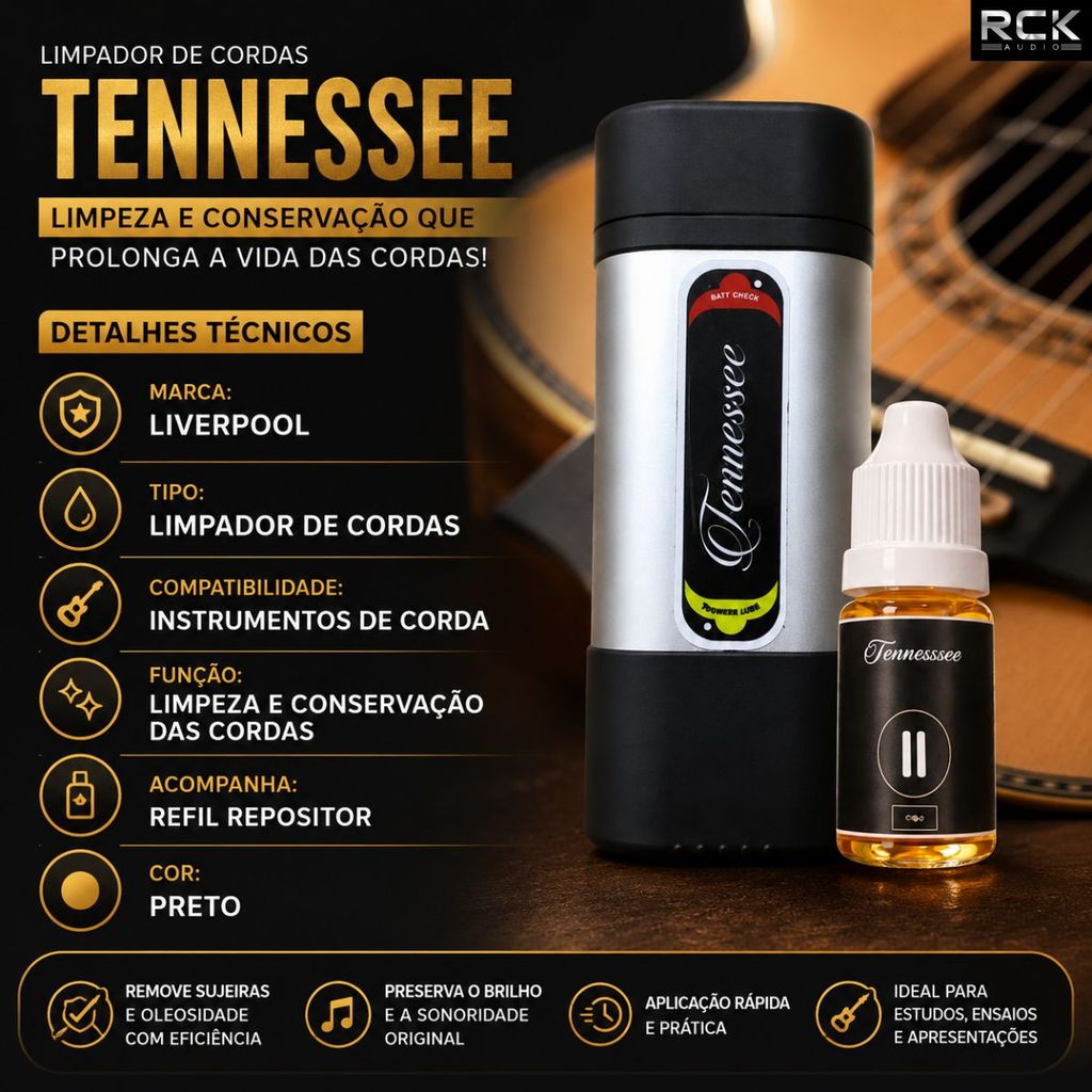 Limpador De Cordas Para Violão Guitarra Tennessee — imagem 2 de 2