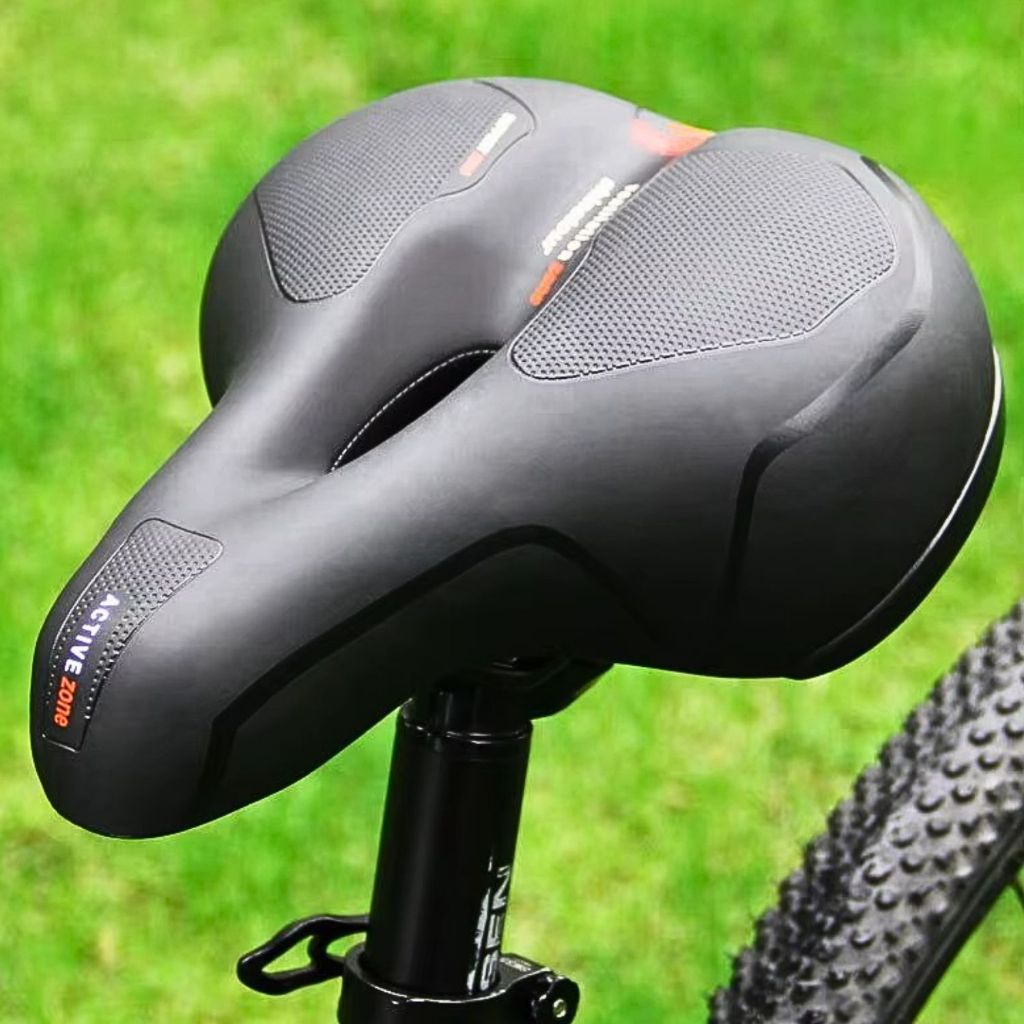 Banco Selim Super Confortável Vazado com Sinalizador Traseiro Largo Bicicleta Bike