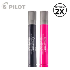 Kit com 2 Marcadores Para Quadro Branco WBM-7- PILOT Cor:Preto+Rosa