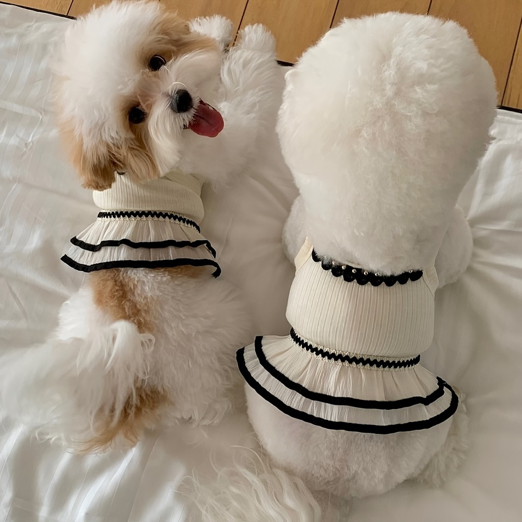 Roupa para Cães Estilo Princesa Fofa, Adequada para Cães e Gatos, Tecido Fino, Saias com Alças para Cães de Pequeno e Mé