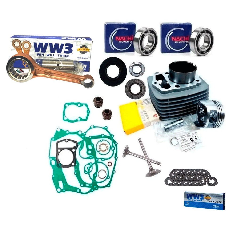 Kit Motor Cilindro Biela Valvula Juntas Cbx 200 Nx Xr 200 retentores