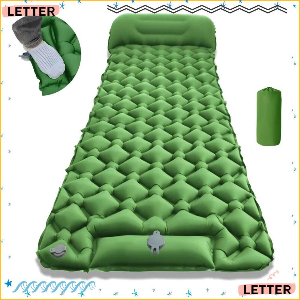 Carta 1Pcs Colchão De Ar De Acampamento , Tapete De Dormir De Barraca De TPU Único , Travesseiro Portátil Resistente À U
